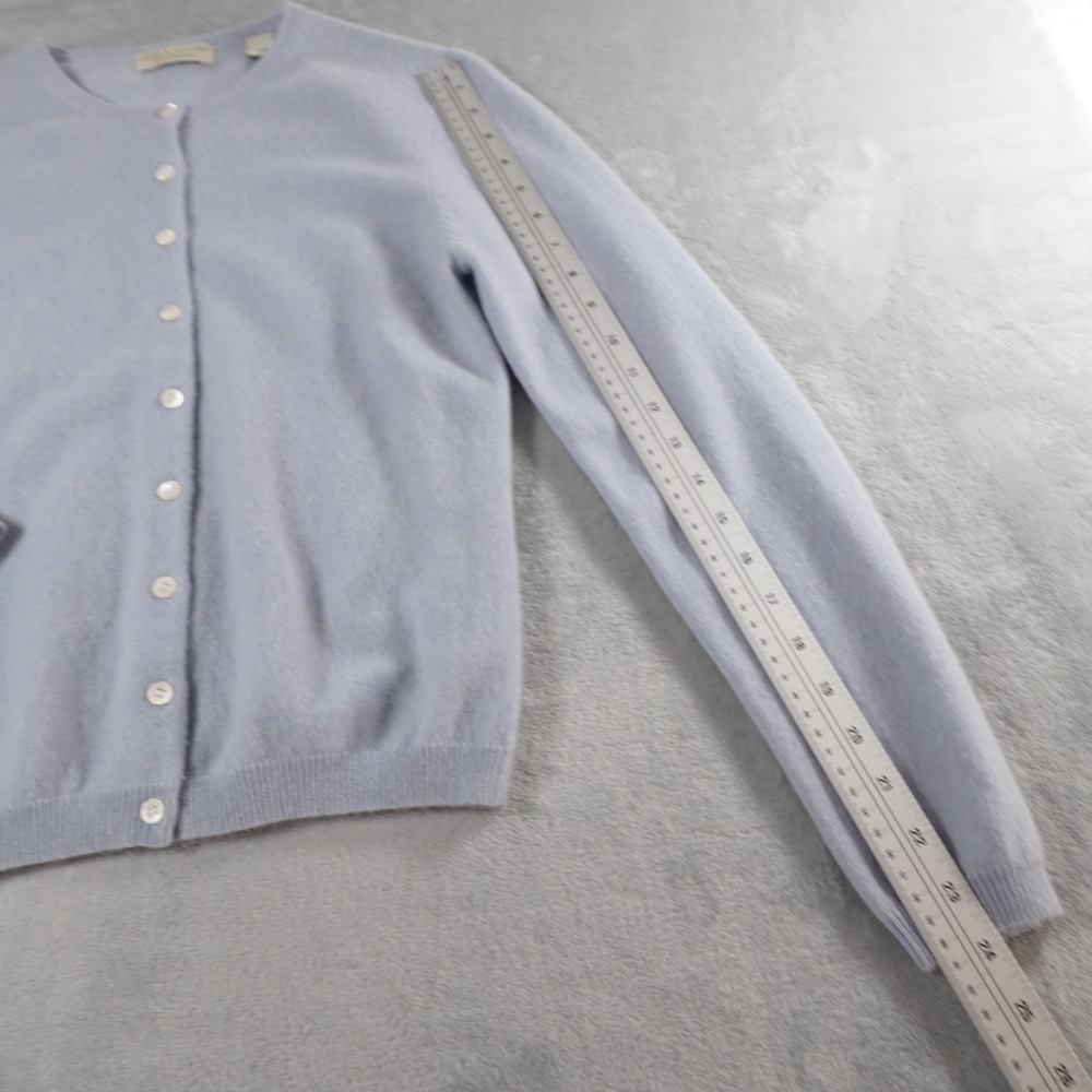 Lord & Taylor 2 Ply Cashmere Cardigan Sweater Womens M Blue Luxury Vintage 90s - Picture 8 of 12